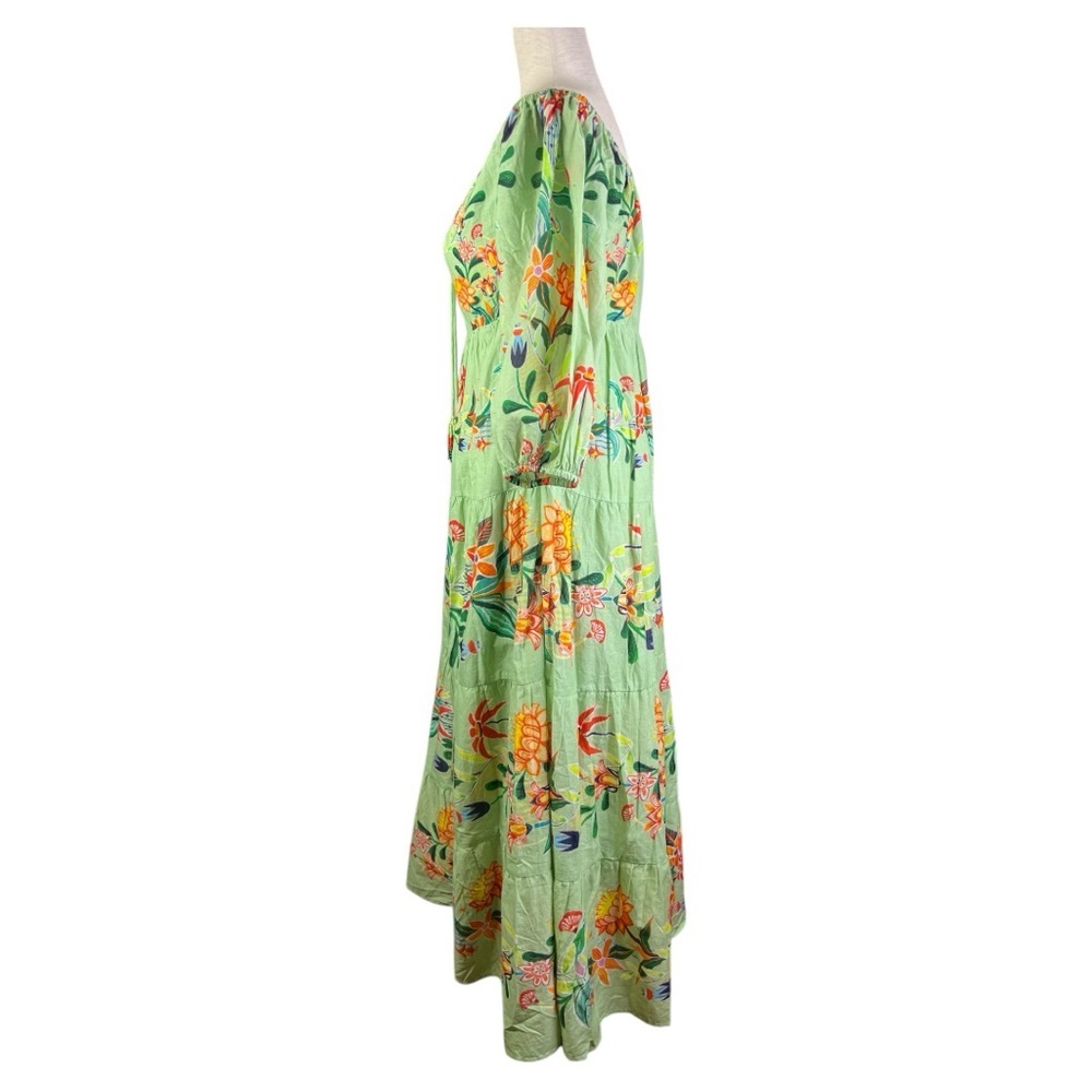 FARM RIO X ANTHROPOLOGIE  OFF THE SHOULDER TIERED FLORAL NWT DRESS SZ S - Picture 8 of 16